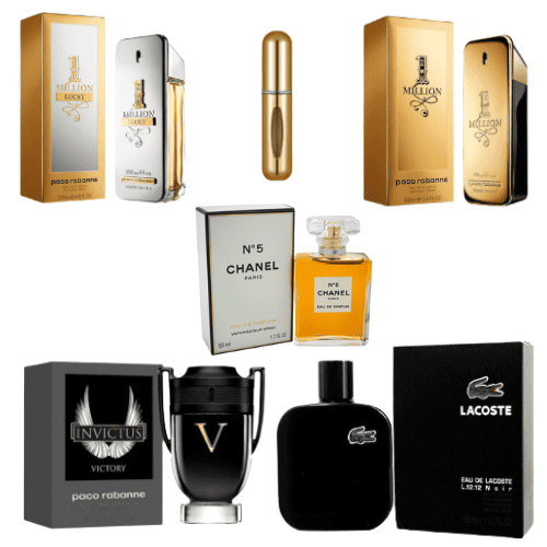 Kit 5 perfumes +Perfumero